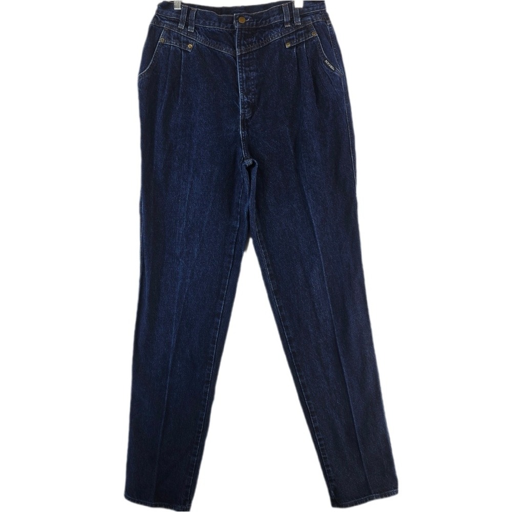 Rocky Mountain Vintage High Waist Jeans Women's 17/18 Dark Wash Pleated Cowgirl - Picture 1 of 13